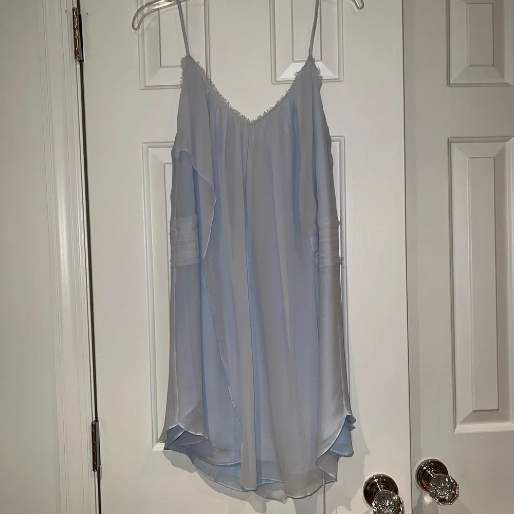 INTERMIX Chelsea Flower Silk Baby Blue Dress - Picture 4 of 7